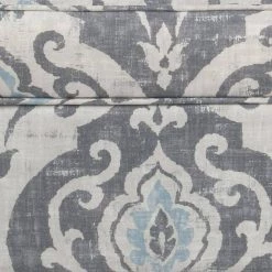 18 in. H Gray and Blue Wooden Ottoman with Patterned Fabric Upholstery and Hidden Storage by Benjara -Cheap Benjara Store gray and blue benjara ottomans bm194113 40 1000