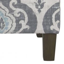 18 in. H Gray and Blue Wooden Ottoman with Patterned Fabric Upholstery and Hidden Storage by Benjara -Cheap Benjara Store gray and blue benjara ottomans bm194113 44 1000