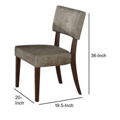 Grey Fabric Wooden Side Chair (Set of 2) by Benjara -Cheap Benjara Store gray and brown benjara accent chairs bm177596 44 1000