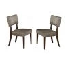 Grey Fabric Wooden Side Chair (Set of 2) by Benjara
