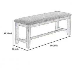 Gray and Brown Fabric Upholstered Wooden Frame Bench with Chamfered Legs by Benjara -Cheap Benjara Store gray and brown benjara bedroom benches bm215231 44 1000