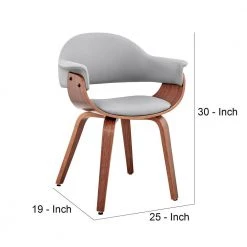 Gray and Brown Leatherette Dining Chair with Curved Seat by Benjara -Cheap Benjara Store gray and brown benjara dining chairs bm248272 44 1000