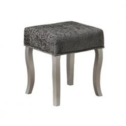 Gray and Cream Wooden Vanity Set with Flip Top Mirror and Glass Insets 46.8 in. x 32 in. x 18 in. by Benjara -Cheap Benjara Store gray and cream benjara makeup vanities bm144064 c3 1000