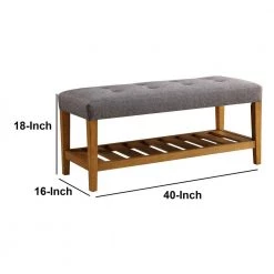 Gray and Oak Wooden Bench by Benjara -Cheap Benjara Store gray and oak brown benjara bedroom benches bm158811 fa 1000