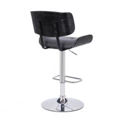 46 in. Gray and Silver Low Back Wood and metal Bar Stool with Leatherette Button Tufted Back and Seat by Benjara -Cheap Benjara Store gray and silver benjara bar stools bm270412 1f 1000