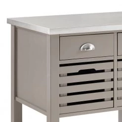 36 in. H x 30 in. W Gray and Silver 4-Drawer Wooden Kitchen Cart with Caster Wheels by Benjara -Cheap Benjara Store gray and silver benjara kitchen carts bm144037 4f 1000
