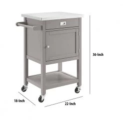 Gray and Silver Wooden Apartment Cart with Drawer and Caster Wheels by Benjara 9 Gray and Silver Wooden Apartment Cart with Drawer and Caster Wheels by Benjara -Cheap Benjara Store gray and silver benjara kitchen carts bm144044 44 1000
