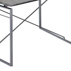 47 in. L Rectangle Gray and Silver Wooden Dining Table with X Shape Metal Base by Benjara -Cheap Benjara Store gray and silver benjara kitchen dining tables bm209581 4f 1000