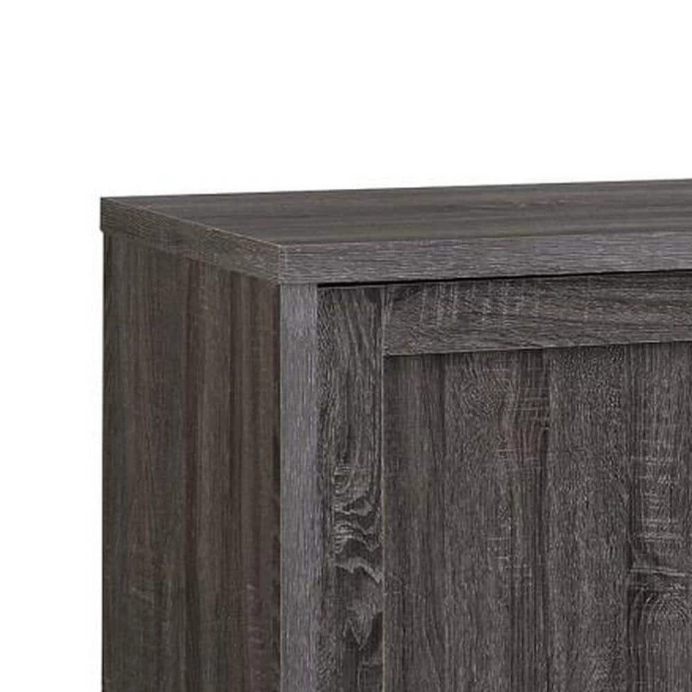 Gray Wooden Accent Cabinet with 2-Doors with Grain Details by Benjara 2 Gray Wooden Accent Cabinet with 2-Doors with Grain Details by Benjara - Image 2