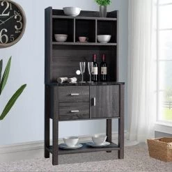 Multi Storage Gray Distressed Wooden Baker's Rack with 2-Utility Drawers by Benjara 15 Multi Storage Gray Distressed Wooden Baker's Rack with 2-Utility Drawers by Benjara -Cheap Benjara Store gray benjara baker s racks bm179597 31 1000