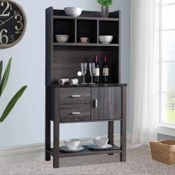 Multi Storage Gray Distressed Wooden Baker's Rack with 2-Utility Drawers by Benjara 14 Multi Storage Gray Distressed Wooden Baker's Rack with 2-Utility Drawers by Benjara -Cheap Benjara Store gray benjara baker s racks bm179597 fa 1000