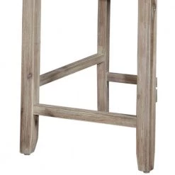 37.6 in. H Gray Washed Wooden Counter Stool with Curved Backrest and Padded Seat by Benjara -Cheap Benjara Store gray benjara bar stools bm143903 1f 1000