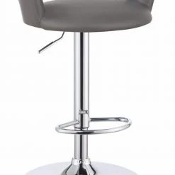 40 in. Gray High Back Contemporary Metal Frame 1-Piece Bar Stool with Faux Leather Seat by Benjara 13 40 in. Gray High Back Contemporary Metal Frame 1-Piece Bar Stool with Faux Leather Seat by Benjara -Cheap Benjara Store gray benjara bar stools bm163754 1f 1000