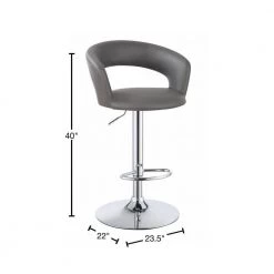 40 in. Gray High Back Contemporary Metal Frame 1-Piece Bar Stool with Faux Leather Seat by Benjara 10 40 in. Gray High Back Contemporary Metal Frame 1-Piece Bar Stool with Faux Leather Seat by Benjara -Cheap Benjara Store gray benjara bar stools bm163754 40 1000