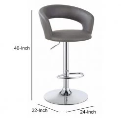 40 in. Gray High Back Contemporary Metal Frame 1-Piece Bar Stool with Faux Leather Seat by Benjara 14 40 in. Gray High Back Contemporary Metal Frame 1-Piece Bar Stool with Faux Leather Seat by Benjara -Cheap Benjara Store gray benjara bar stools bm163754 44 1000