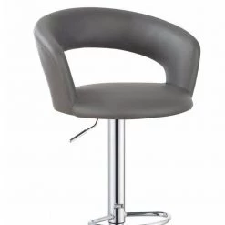 40 in. Gray High Back Contemporary Metal Frame 1-Piece Bar Stool with Faux Leather Seat by Benjara 12 40 in. Gray High Back Contemporary Metal Frame 1-Piece Bar Stool with Faux Leather Seat by Benjara -Cheap Benjara Store gray benjara bar stools bm163754 4f 1000