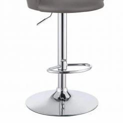 40 in. Gray High Back Contemporary Metal Frame 1-Piece Bar Stool with Faux Leather Seat by Benjara 11 40 in. Gray High Back Contemporary Metal Frame 1-Piece Bar Stool with Faux Leather Seat by Benjara -Cheap Benjara Store gray benjara bar stools bm163754 c3 1000