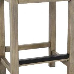 24 in. H Natural Gray Wooden Counter Height Stool with Grain Details by Benjara -Cheap Benjara Store gray benjara bar stools bm226364 1f 1000