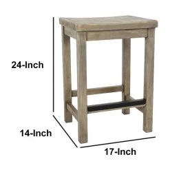 24 in. H Natural Gray Wooden Counter Height Stool with Grain Details by Benjara -Cheap Benjara Store gray benjara bar stools bm226364 44 1000