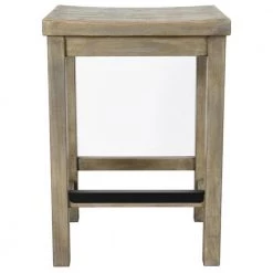 24 in. H Natural Gray Wooden Counter Height Stool with Grain Details by Benjara -Cheap Benjara Store gray benjara bar stools bm226364 4f 1000