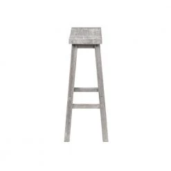 29 in. H Gray Saddle Design Backless Wooden Barstool with Grain Details by Benjara -Cheap Benjara Store gray benjara bar stools bm239734 4f 1000