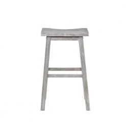 29 in. H Gray Saddle Design Backless Wooden Barstool with Grain Details by Benjara -Cheap Benjara Store gray benjara bar stools bm239734 c3 1000