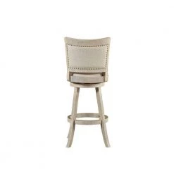 43.5 in. H Gray Curved Back Wooden Swivel Bar Stool with Nailhead Trim by Benjara -Cheap Benjara Store gray benjara bar stools bm239739 44 1000