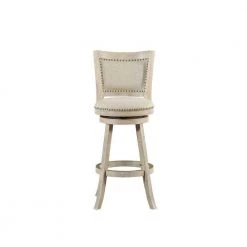 43.5 in. H Gray Curved Back Wooden Swivel Bar Stool with Nailhead Trim by Benjara -Cheap Benjara Store gray benjara bar stools bm239739 4f 1000