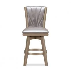 20.08 in. Pearl Gray Full Back Solid Wood Frame Counter Height Stool with Fabric Seat by Benjara -Cheap Benjara Store gray benjara bar stools bm250964 4f 1000