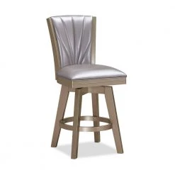 20.08 in. Pearl Gray Full Back Solid Wood Frame Counter Height Stool with Fabric Seat by Benjara -Cheap Benjara Store gray benjara bar stools bm250964 c3 1000