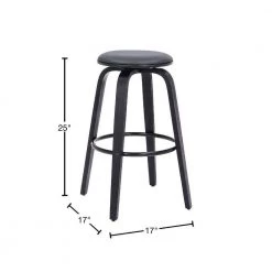 25 in. Gray Backless Barstool with Swivel Seat and Wooden Legs by Benjara -Cheap Benjara Store gray benjara bar stools bm269990 40 1000