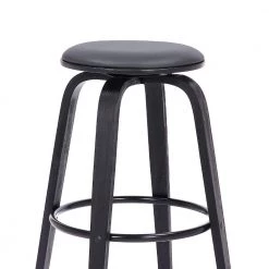 25 in. Gray Backless Barstool with Swivel Seat and Wooden Legs by Benjara -Cheap Benjara Store gray benjara bar stools bm269990 4f 1000