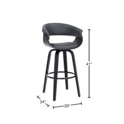 41 in. Gray Low Back Metal and Wooden Swivel Faux Leather Barstool with Curved Open Back by Benjara 10 41 in. Gray Low Back Metal and Wooden Swivel Faux Leather Barstool with Curved Open Back by Benjara -Cheap Benjara Store gray benjara bar stools bm269992 40 1000