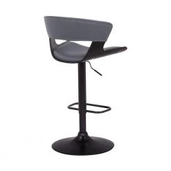 43 in. Low Back Metal Gray Bar Stool with Curved Leatherette Back and Swivel Mechanism by Benjara 12 43 in. Low Back Metal Gray Bar Stool with Curved Leatherette Back and Swivel Mechanism by Benjara -Cheap Benjara Store gray benjara bar stools bm270413 1f 1000