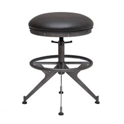 Cheap Benjara Store 2 Ruth 25 in. Gray Backless Metal Axle Base Adjustable Stool with Cushioned Seat by Benjara