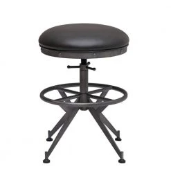 Ruth 25 in. Gray Backless Metal Axle Base Adjustable Stool with Cushioned Seat by Benjara -Cheap Benjara Store gray benjara bar stools bm274755 c3 1000