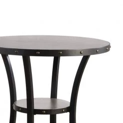 36 In. Gray Round Wood Bar Table with Flared Legs by Benjara -Cheap Benjara Store gray benjara bar tables bm272080 1f 1000