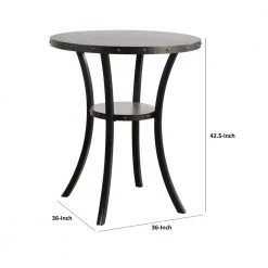 36 In. Gray Round Wood Bar Table with Flared Legs by Benjara -Cheap Benjara Store gray benjara bar tables bm272080 44 1000