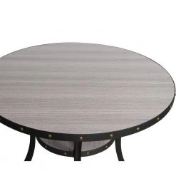 36 In. Gray Round Wood Bar Table with Flared Legs by Benjara -Cheap Benjara Store gray benjara bar tables bm272080 c3 1000