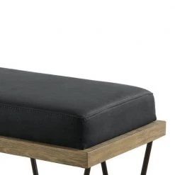 Gray Leatherette Padded Bench with Hairpin Legs 15.75 in. L x 47.5 in. W x 16 in. H by Benjara -Cheap Benjara Store gray benjara bedroom benches bm233232 c3 1000