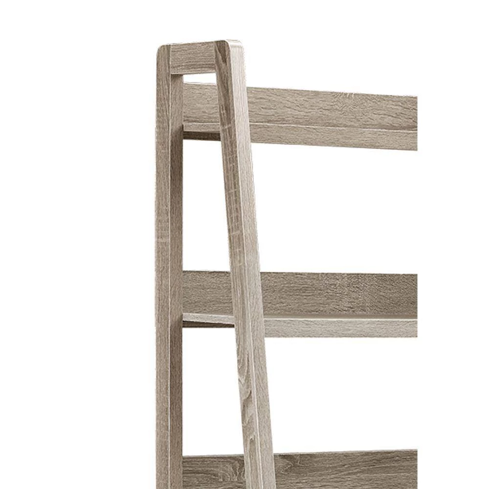 60 in. Height Transitional Style Gray with 5-Shelves Wooden Ladder Bookcase by Benjara 2 60 in. Height Transitional Style Gray with 5-Shelves Wooden Ladder Bookcase by Benjara - Image 2