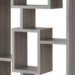 Splendid 70.75 in. H Gray Geometric Cubed Wooden 11-Shelf Rectangular Standard Bookcase by Benjara -Cheap Benjara Store gray benjara bookcases bookshelves bm159067 44 1000