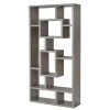 Splendid 70.75 in. H Gray Geometric Cubed Wooden 11-Shelf Rectangular Standard Bookcase by Benjara