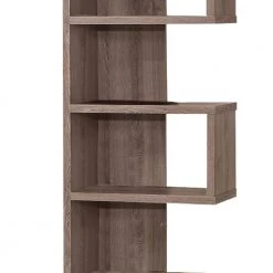 70.75 in. H Gray Sturdy Semi Backless Wooden Bookcase by Benjara -Cheap Benjara Store gray benjara bookcases bookshelves bm159406 4f 1000