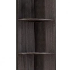 Gray Wooden Corner Display Cabinet with 5-Storage Shelves by Benjara -Cheap Benjara Store gray benjara bookcases bookshelves bm179611 c3 1000