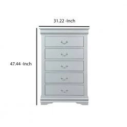 5-Drawer Gray Spacious Wooden Chest with Bracket Base 31.22" L x 15.43" W x 47.44" H by Benjara 6 5-Drawer Gray Spacious Wooden Chest with Bracket Base 31.22" L x 15.43" W x 47.44" H by Benjara -Cheap Benjara Store gray benjara chest of drawers bm194254 4f 1000