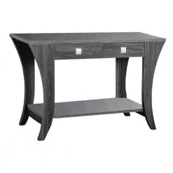 48 in. Gray Standard Rectangle Wood Console Table with 2-Drawers by Benjara