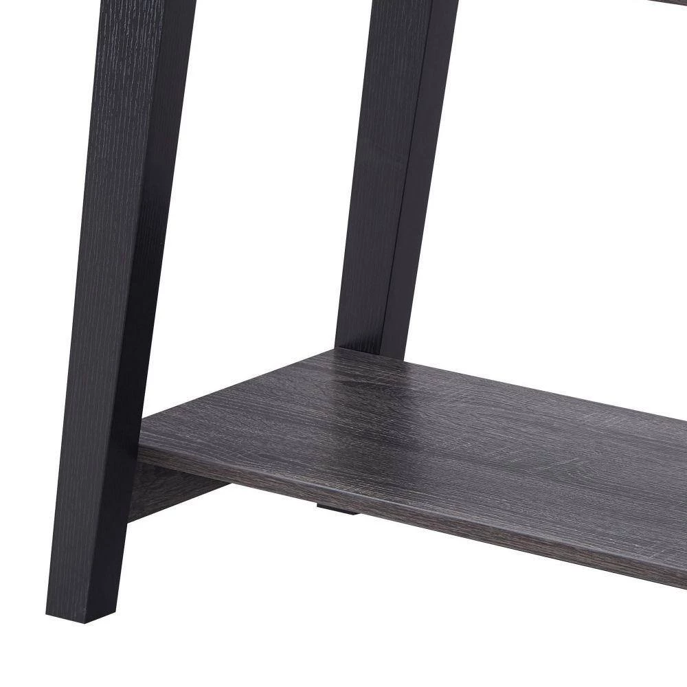 42 in. Gray Rectangle Wooden Console Table with 2 Bottom Shelves by Benjara 4 42 in. Gray Rectangle Wooden Console Table with 2 Bottom Shelves by Benjara - Image 4