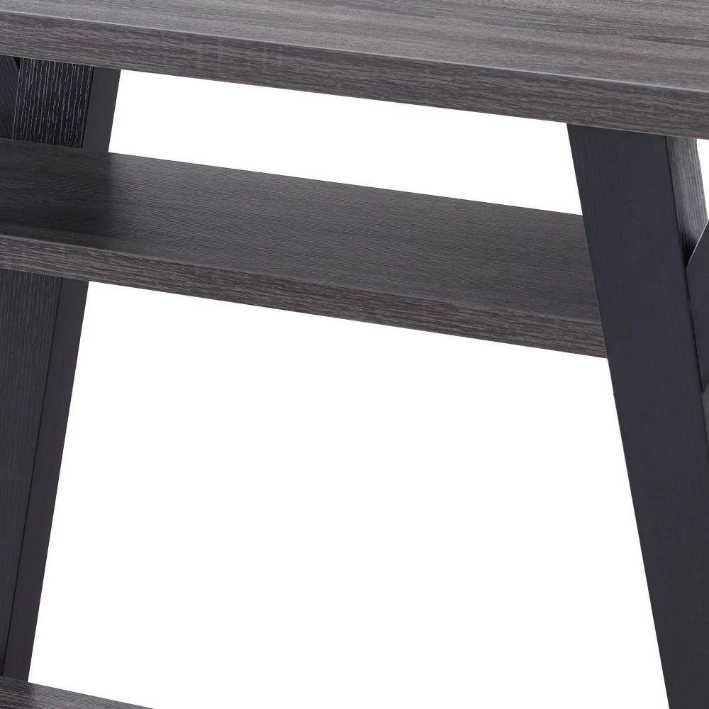 42 in. Gray Rectangle Wooden Console Table with 2 Bottom Shelves by Benjara 3 42 in. Gray Rectangle Wooden Console Table with 2 Bottom Shelves by Benjara - Image 3