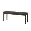 Transitional Style Gray Wood Bench with Turned Legs 40 in. L x 14 in. W x 18 in. H by Benjara
